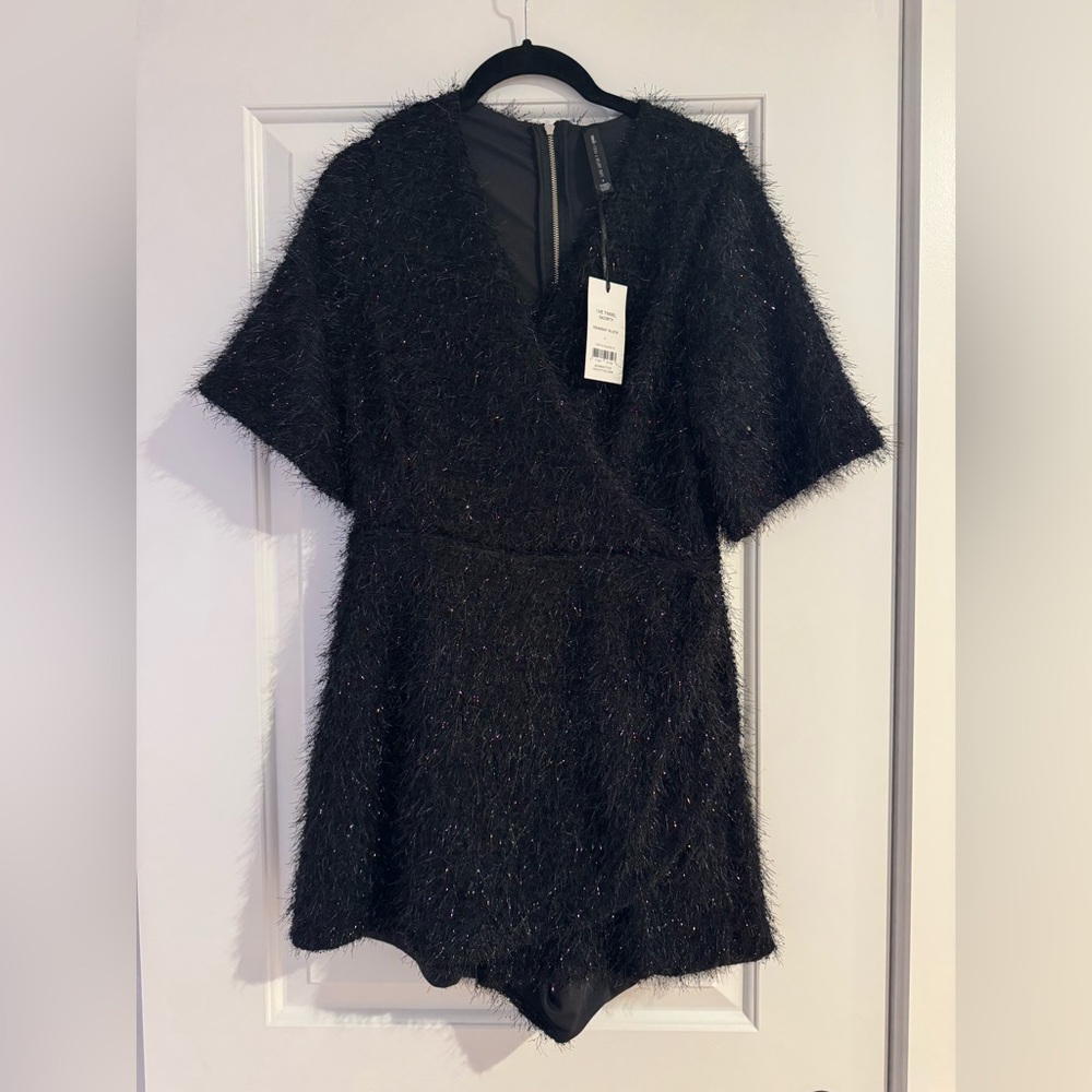 NWT Smash + Tess x Hilary Duff Tinsel Skorty Romper Midnight Black - Picture 2 of 5